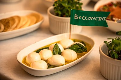 Fresh mozzarella (fior di latte) balls in liquid